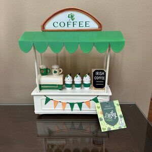 ST PATRICK’S DAY IRISH COFFEE CART Display Figurine Decor NWT